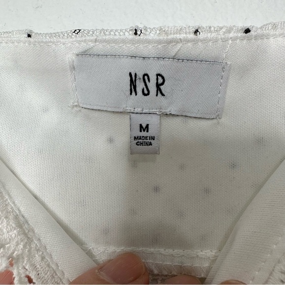 NSR Lace Midi Dress Sleeveless Fit & Flare Size M Micro Dot - Picture 13 of 13